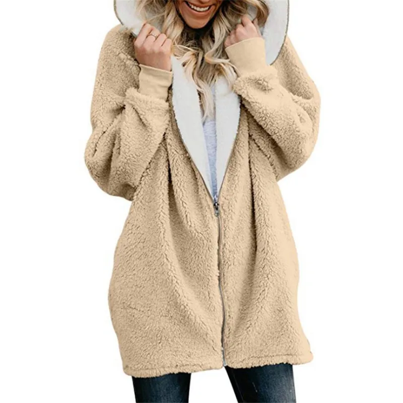 Lamb velvet hooded women long winter jacket 2021 autumn and winter new plus size 5XL warm outwear coat female