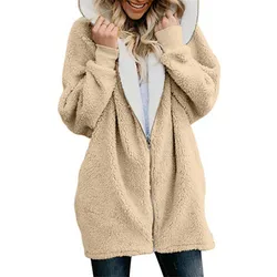 Lamb velvet hooded women long winter jacket 2021 autumn and winter new plus size 5XL warm outwear coat female