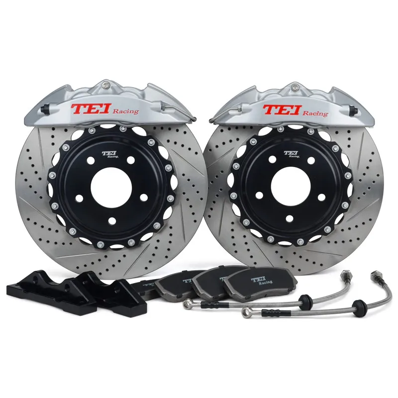 TEI Caliper Front 4-Piston Brake Caliper with Slotted Rotor 355x28mm Big Brake Kit For HYUNDAI Elantra 2016-2019 18inch Wheels