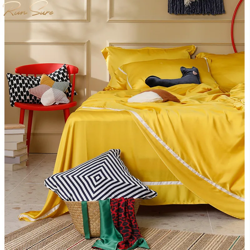 
Real 100 pillow case and bed sheet oekotex silk beauty bed cover silk bedding set children 