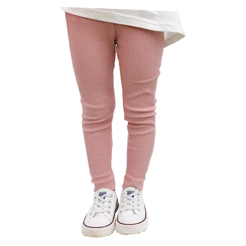 Wholesale Ribbed Tights Bottoms Girls Kids Children Autumn Falls Clothes Leggings