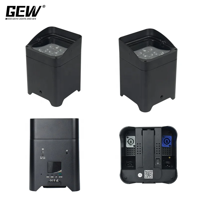 Wholesale DMX  Battery 6 Pcs 18w RGBWA UV 6in1 LED Uplight Par Light For Wedding Restaurant Hotel Decoration