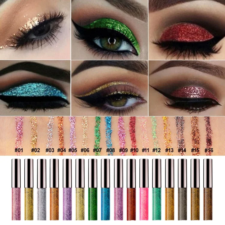 New Arrivals Glitter Metallic Eye Liner Long Lasting Waterproof Shimmer Eyeshadow Glitter Liquid Eyeliner