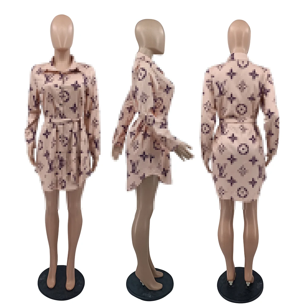 Luxury Brand Spring Fashion Loose Shirts Dress Casual Dress Women Designer Clothes Long Sleeve Vintage Shirt Dress For Women