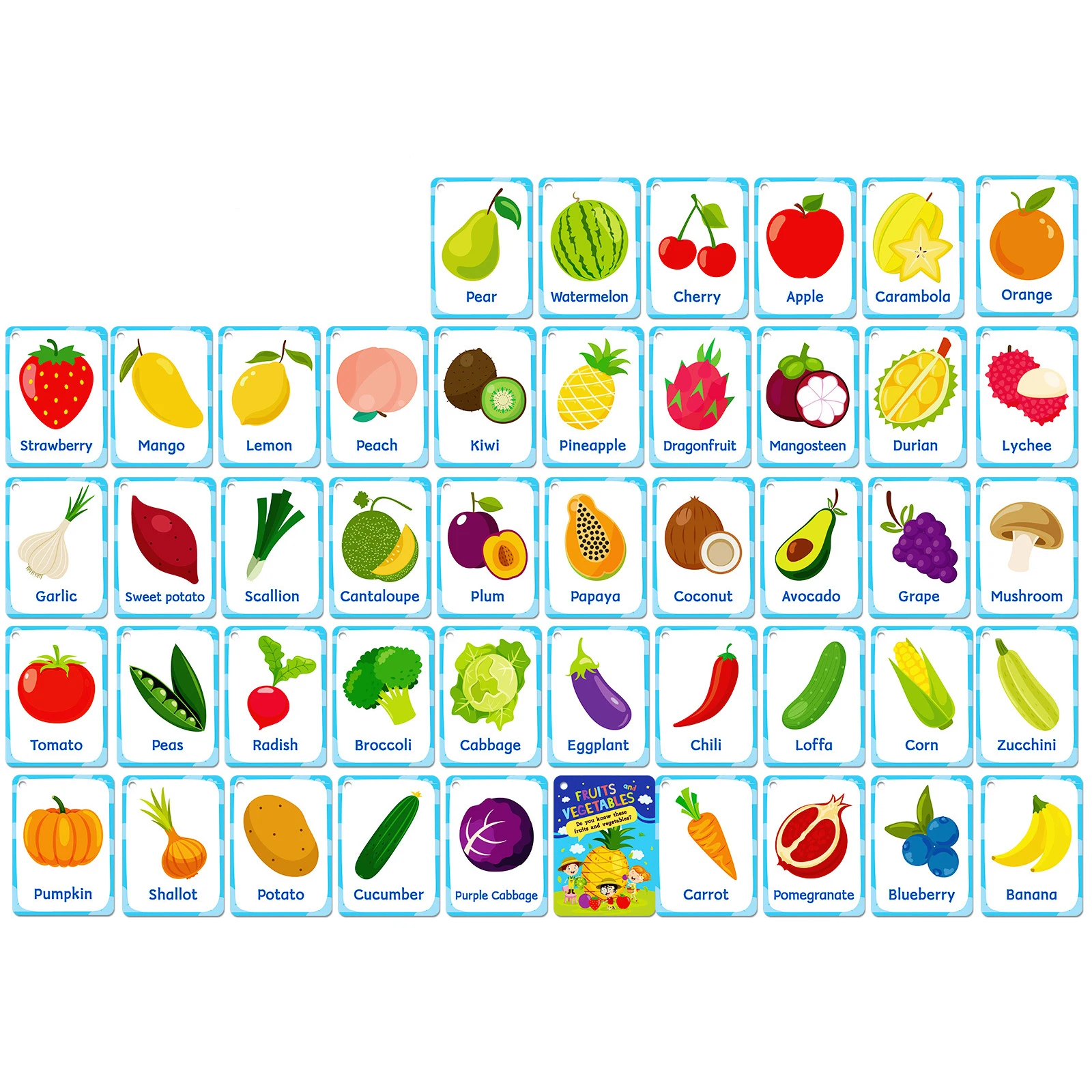 Kids Development Gifts Toys Early Educational Learning Toy Talking Flash Cards Cartoon Fruits Series Cognitive Card Wholesale