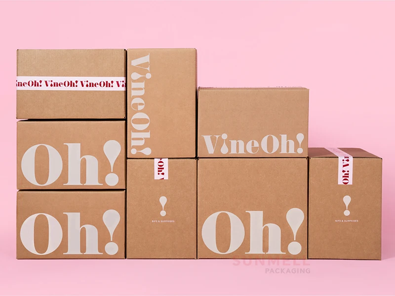 Kraft Shipping Mailer Carton Boxes Custom Eco Friendly Shipping Mailing Box For Wine Packaging