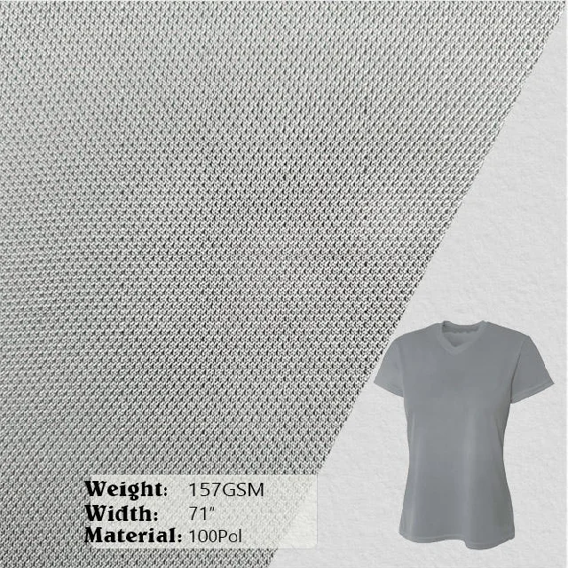 comfortable  fabric 100 polyester  breathable knitted mesh fabric for sports shirt