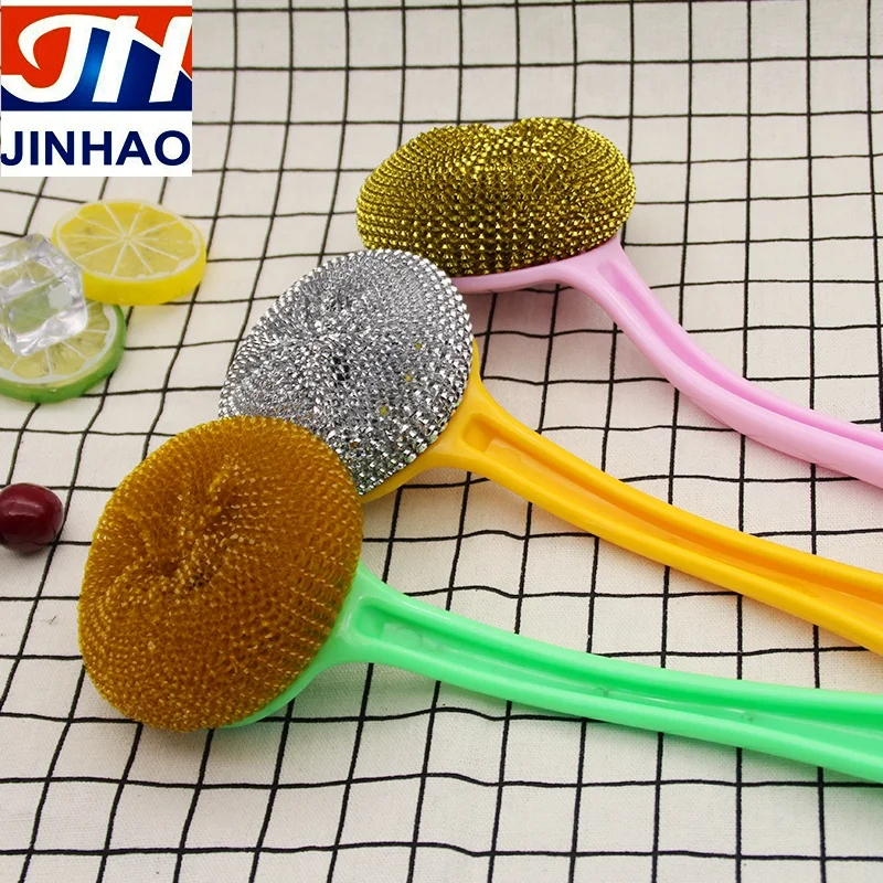 New design Durable Long Handle Soap Dispensing Interchangeable head Kitchen Spray Dish Cleaning Brush