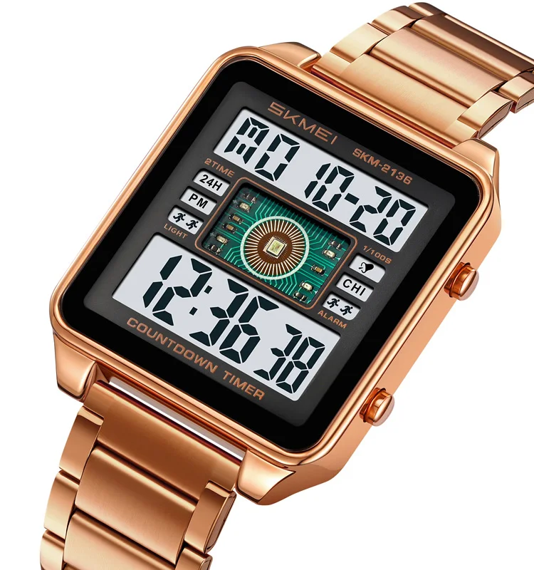 Роскошные цифровые часы SKMEI 2136 Reloj Hombre с двойным дисплеем для мужчин