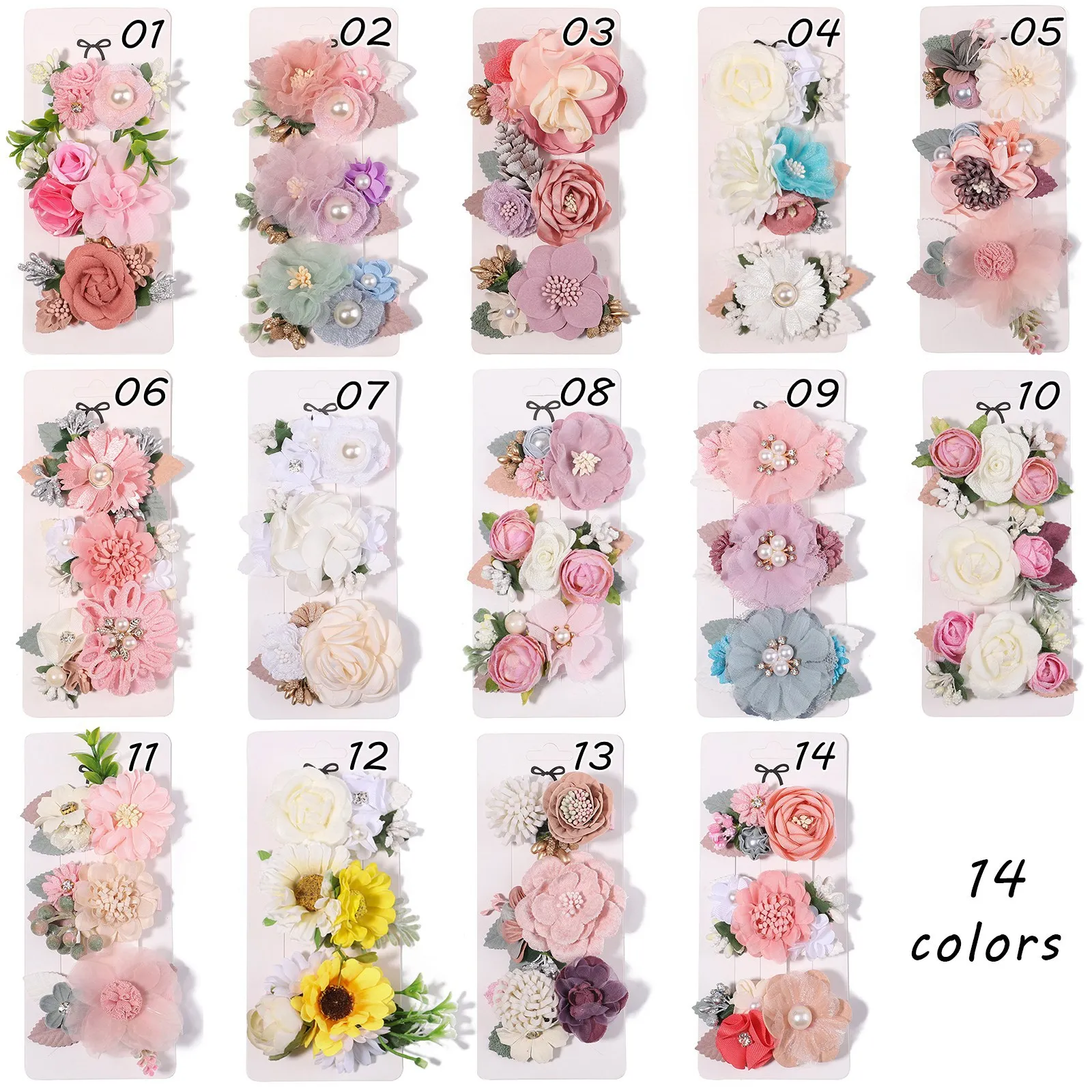 New Design Simulation Head Flower Wedding Diy Clothing Accessories Cloth Flower Brooch Jewelry Hair Accessories Clip