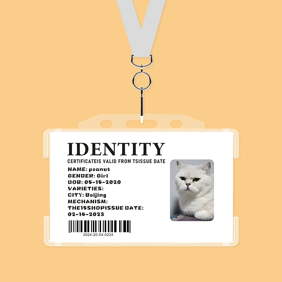 2 Pieces, Pet Information Card ID Card, PVC Card Printing, Customized, Free Design, 0.76mm, Waterproof, Colored, Rounded Corners