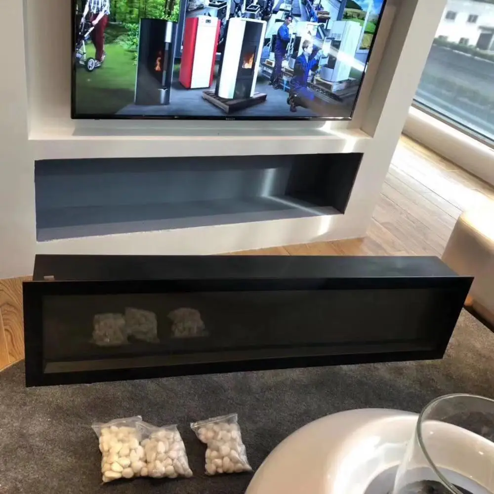 1800 mm insert /build in/recessed electric fireplace with pebbles