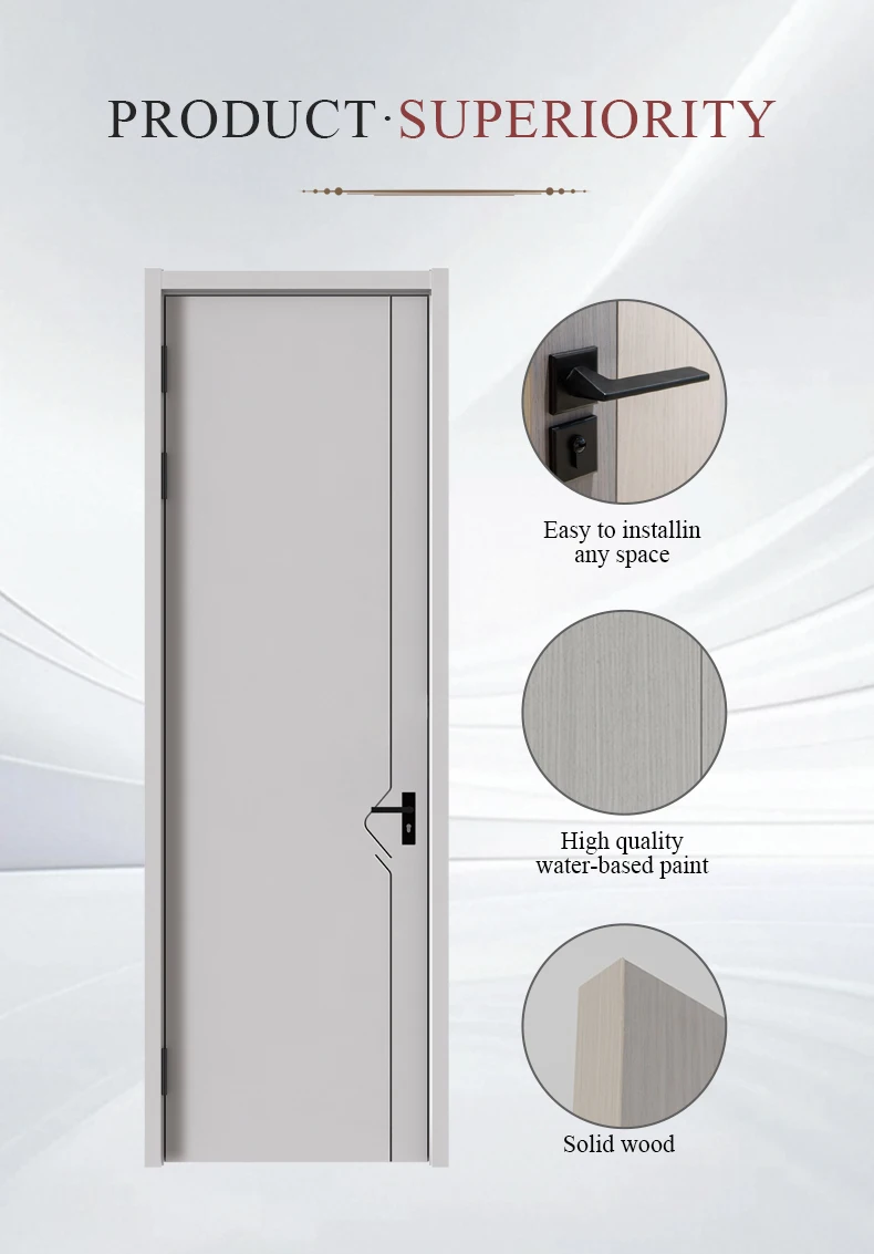 Modern Design Interior Slab Doors SPAN Waterproof Decorative MDF Soundproof Melamine Solid Wood Steel Bedroom Wholesale