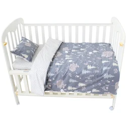 China high quality 100% cotton organic 3 pcs adult baby cot bed set crib bedding set