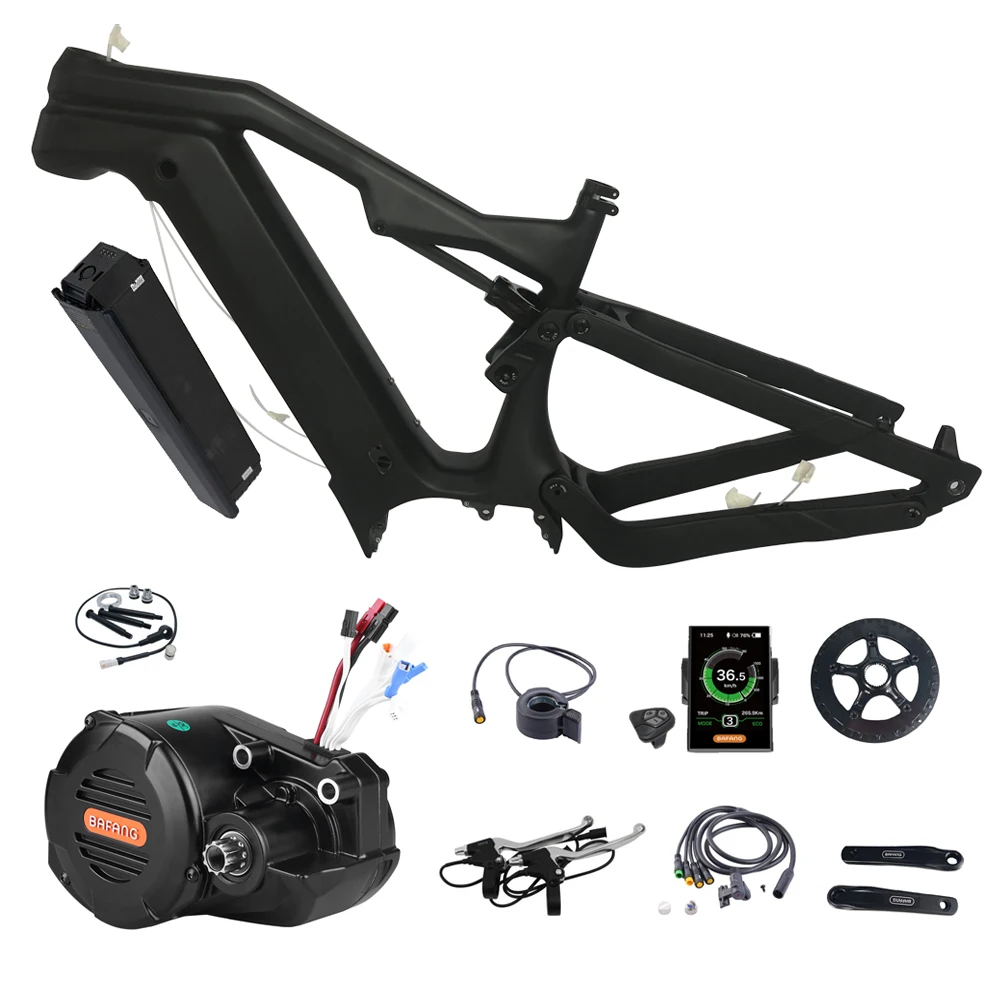 Joyebikes full suspension snow ebike Frame carbon fiber frame for bafang G510 m620 1000w motor and 21ah big battery