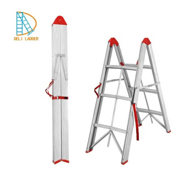 Deliladder  EN131 NEW DESIGN FOLDING STEP LADDERS EASY CARRY ALUMINIUM EXTENSION LADDER