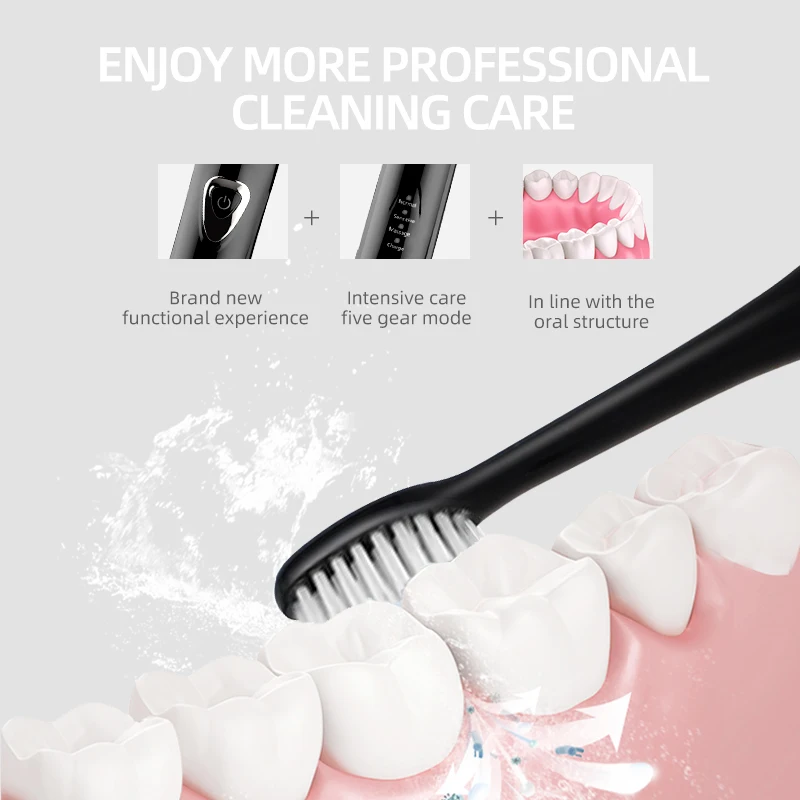 multifunctional sonic toothbrush travel usb recharge toothbrush smart sonic electric tooth brush soft bristles