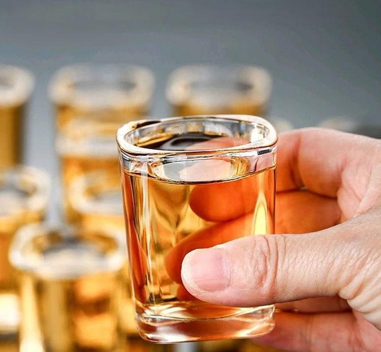 Sublimation Mini Espresso Shot Glass 2OZ Hot Sale Square Candle Holder Drinking Cup For Tequila Spirit White Wine Vodka Whiskey