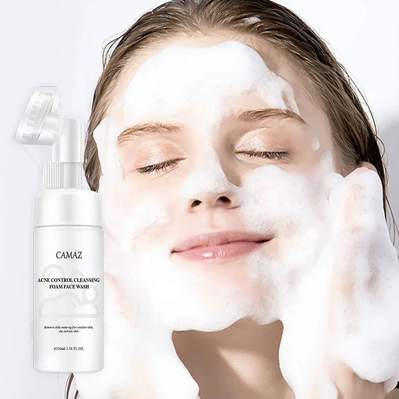 CAMAZ Foaming Facial Cleanser Amino Acid Cleansing Mousse Salicylic Acid Oil Control Face Wash