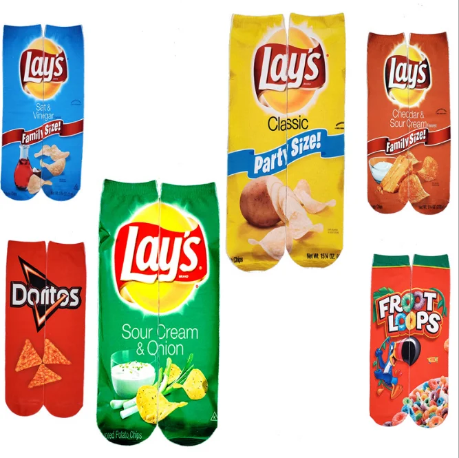 3D printing of potato chips  tube socks fashion heat transfer socks