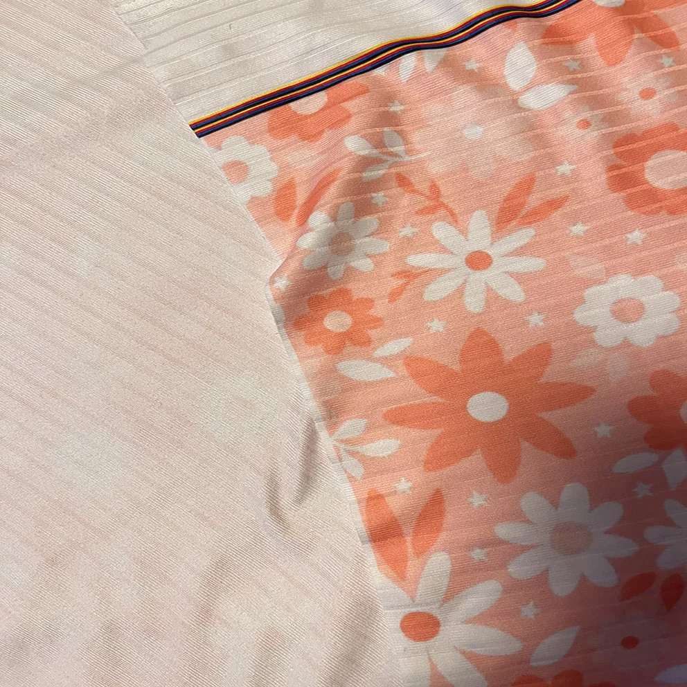 high quality good price low moq custom digital printing polyester wide stretch rib knitted fabric