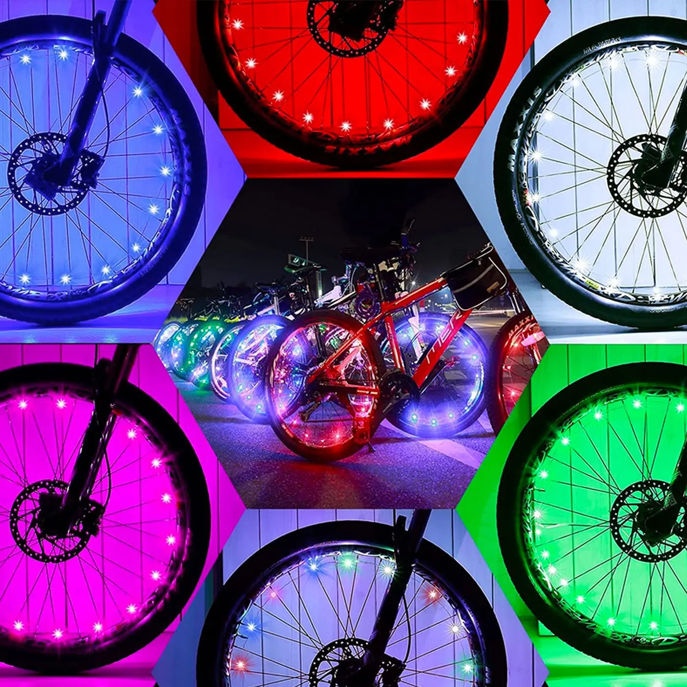 20 LEDs Waterproof LED Bicycle Wheel String Light Wire String Warning Bicycle Wheel Lights Tire Spoke Light