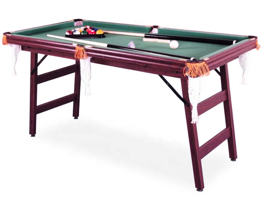 140cm Length Mini Foldable Legs Folding Billiard Table Classic Style Portable Folding Pool Table for Indoor Game Sports