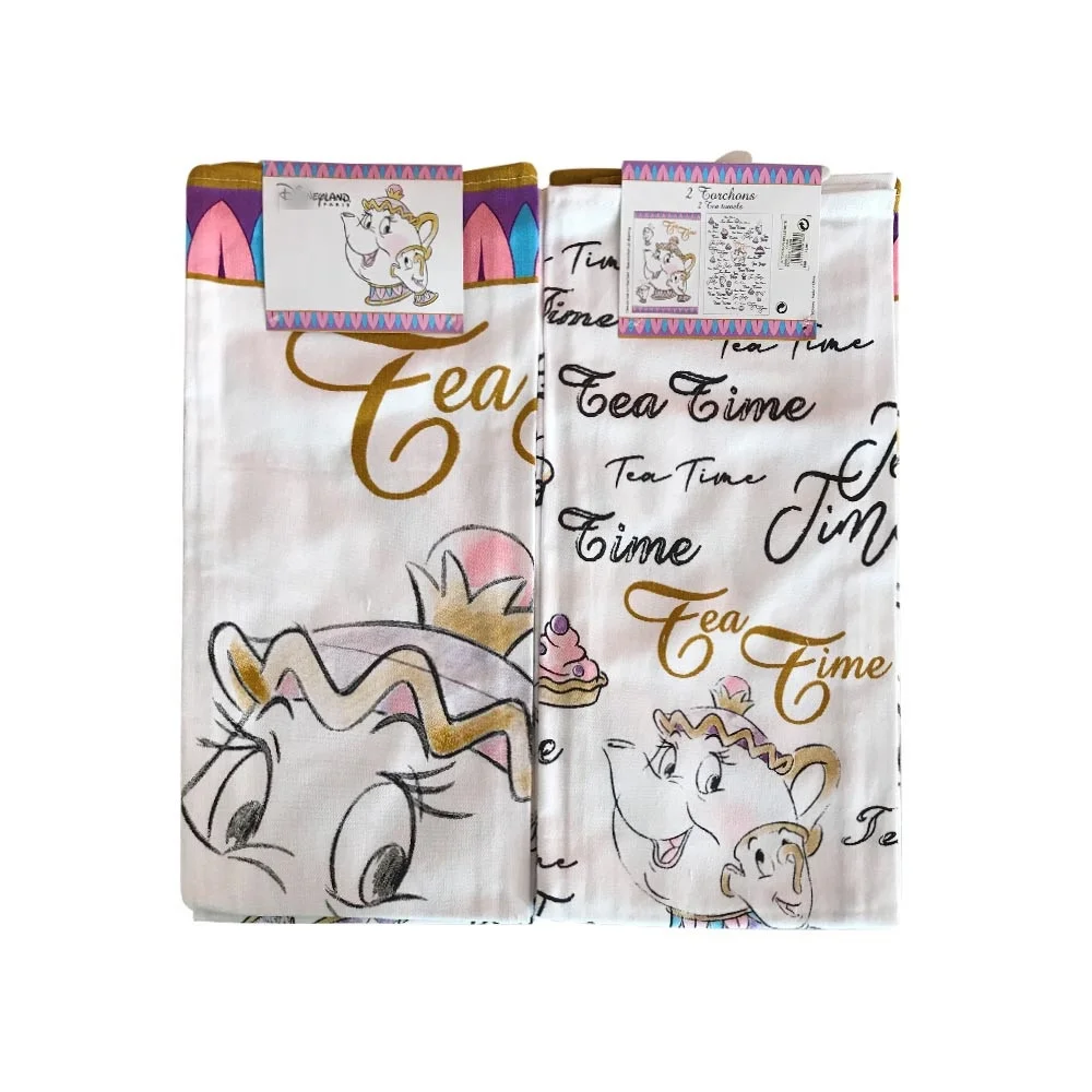 100% cotton flour sack fabric printing magic lamp kitchen dish tea towel  stock 2 pcs in 1 set