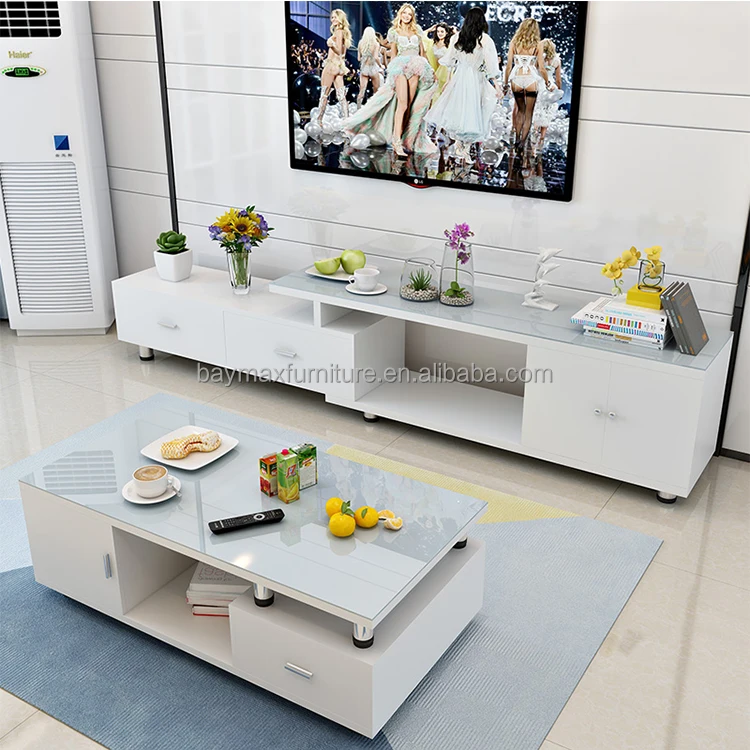 Simple style home furniture coffee table and tv stand cabinet for living room