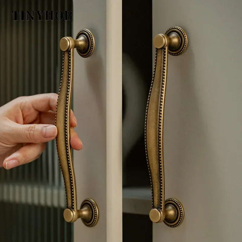 Vintage Bronze Solid Brass Cabinet Knobs Shell Handle And Knob Cupboard Handles Drawer Pull For Furniture Hardware C-5942