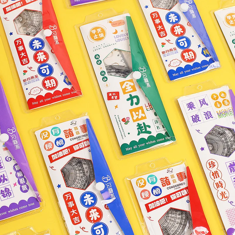 Multifunctional 20CM Plastic Ruler Set Four-Piece Math Suit for Students Office & School Promotions Stationery Set