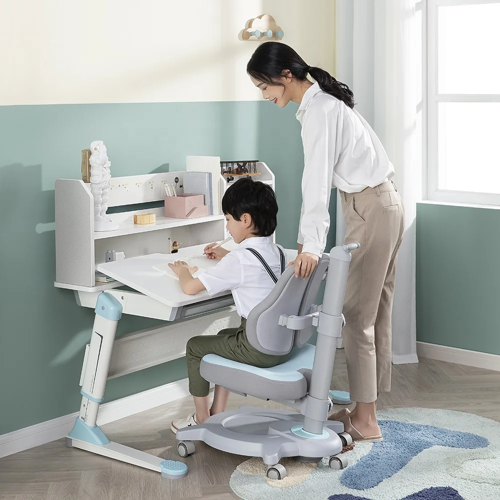 2M2KIDS горячая Распродажа Детский Регулируемый учебный стол эргономичный дизайн стол с ящиками для детей складной стол с большой книжной полкой