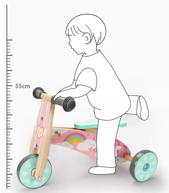 Unicorn Toy for 3-7 Year Olds Non-Pedal Anti-Rollover Balance Wooden Sliding Bike for Infants and Toddlers