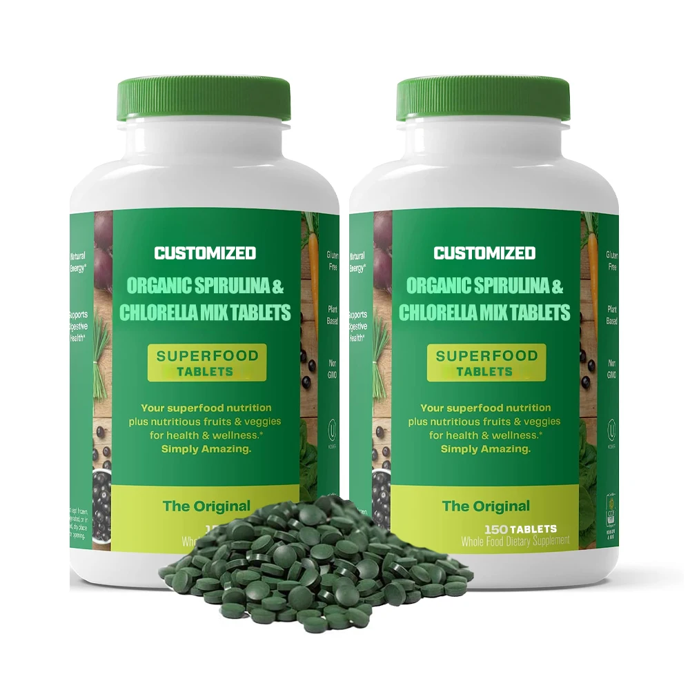 Healthcare Supplement Spirulina Tablets Chlorella Tablets ,Organic spirulina & Chlorella mixed tablet