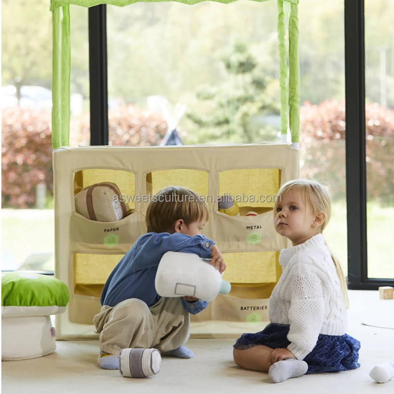 Asweets Indoor Kinder garten Kids Role Play Tent  ATM Burger Lemonade 3 In 1 Pretend Play Stand