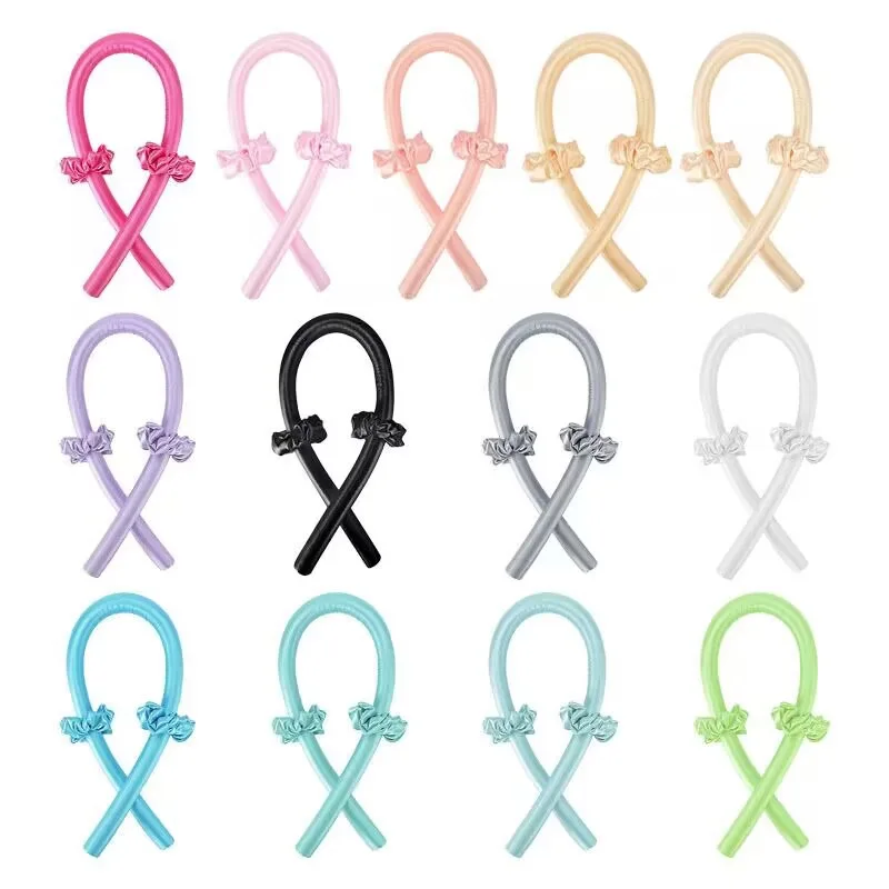 Best-selling foam plus steel wire lazy curling stick with clip heat-free sleeping curls Wave automatic Hair Curlers