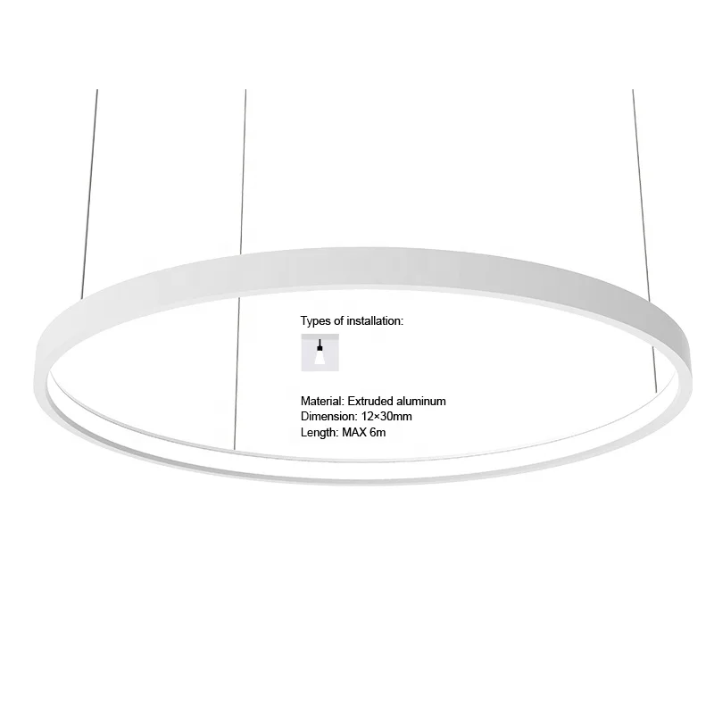 Circle Aluminum LED Extrusion in black Round Led Profile for Pendant aluminum profile led strip light