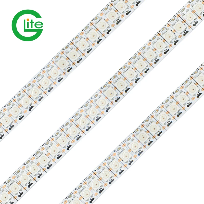 Glite Addressable WS2812 Digital RGB 144LEDs/m DC5V IP20 LED Light with smd5050 chips Remote Led Strip for hotel