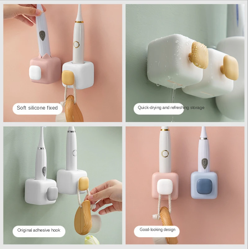 Electric Toothbrush Rack Drainage Punching Free Home Bathroom Toilet Quick-drying Wall Hanging Bracket Toothbrush Holder Hook
