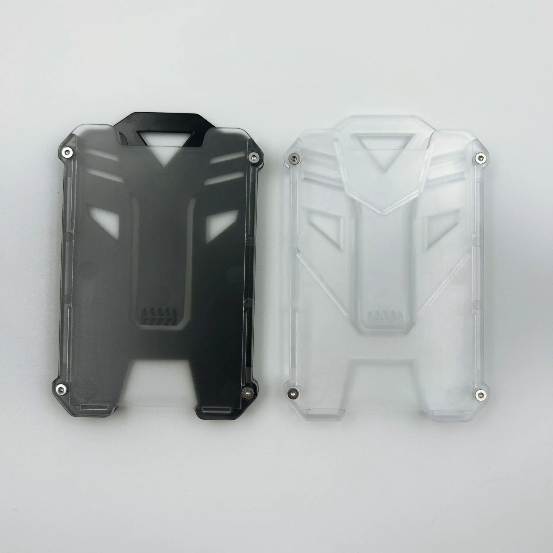 Pullzer office ID card with black PC transparent hard plastic ABS card holder