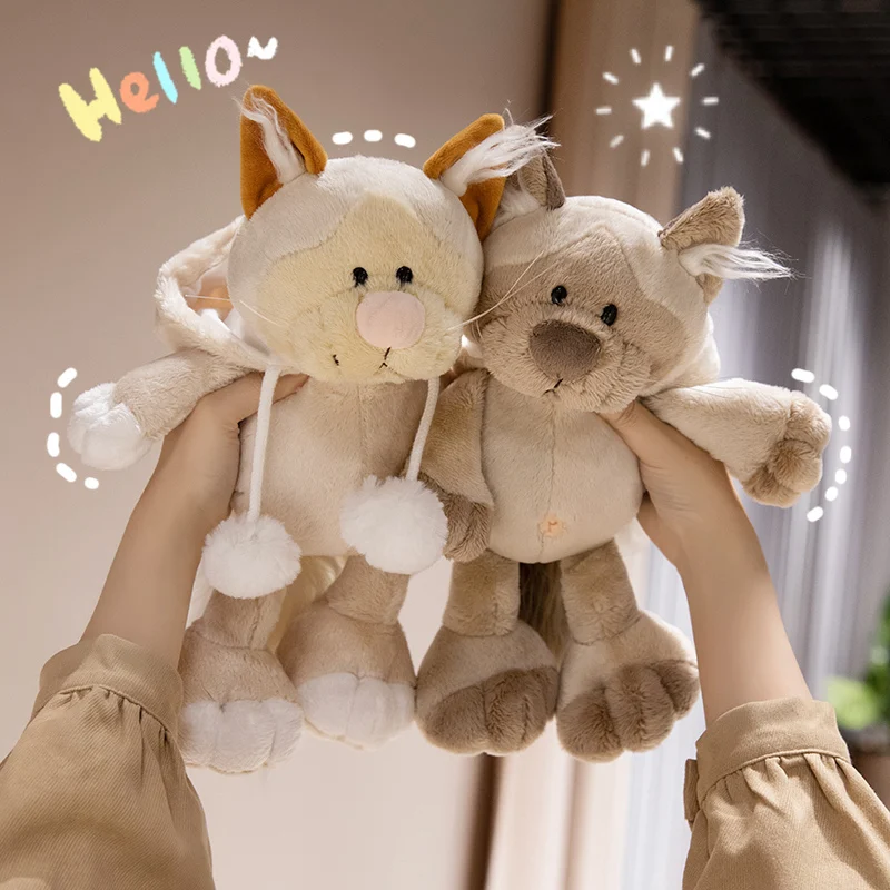 Customized New Creative Pillow Plush Female Tanuki Doll Present Cute Hooded Civet Cat Doll Soft Snow Raccoon Stuffed Animals Toy