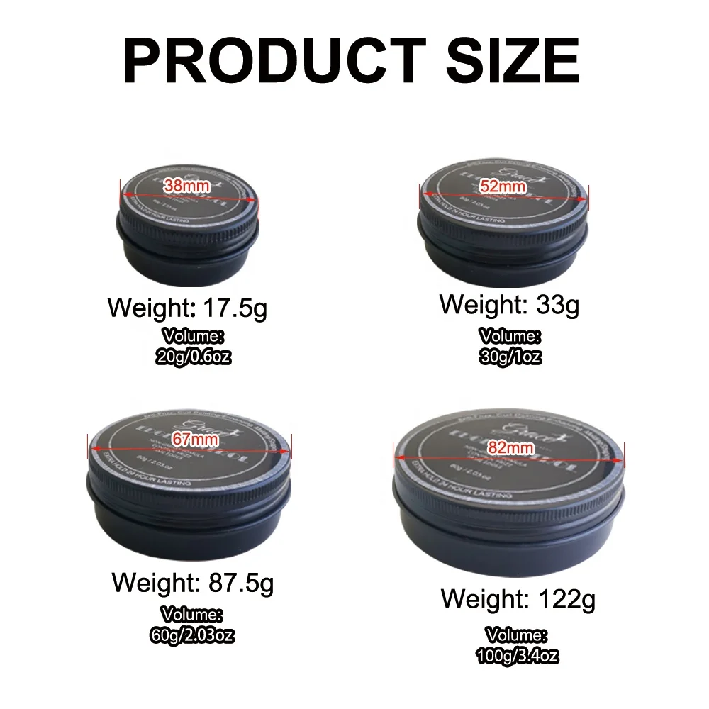 New Arrival 20g 30g 60g 100g Control Frizzy Hair Edge Tamer Styling Wax Gel Strong Hold Baby Hair Edge Control