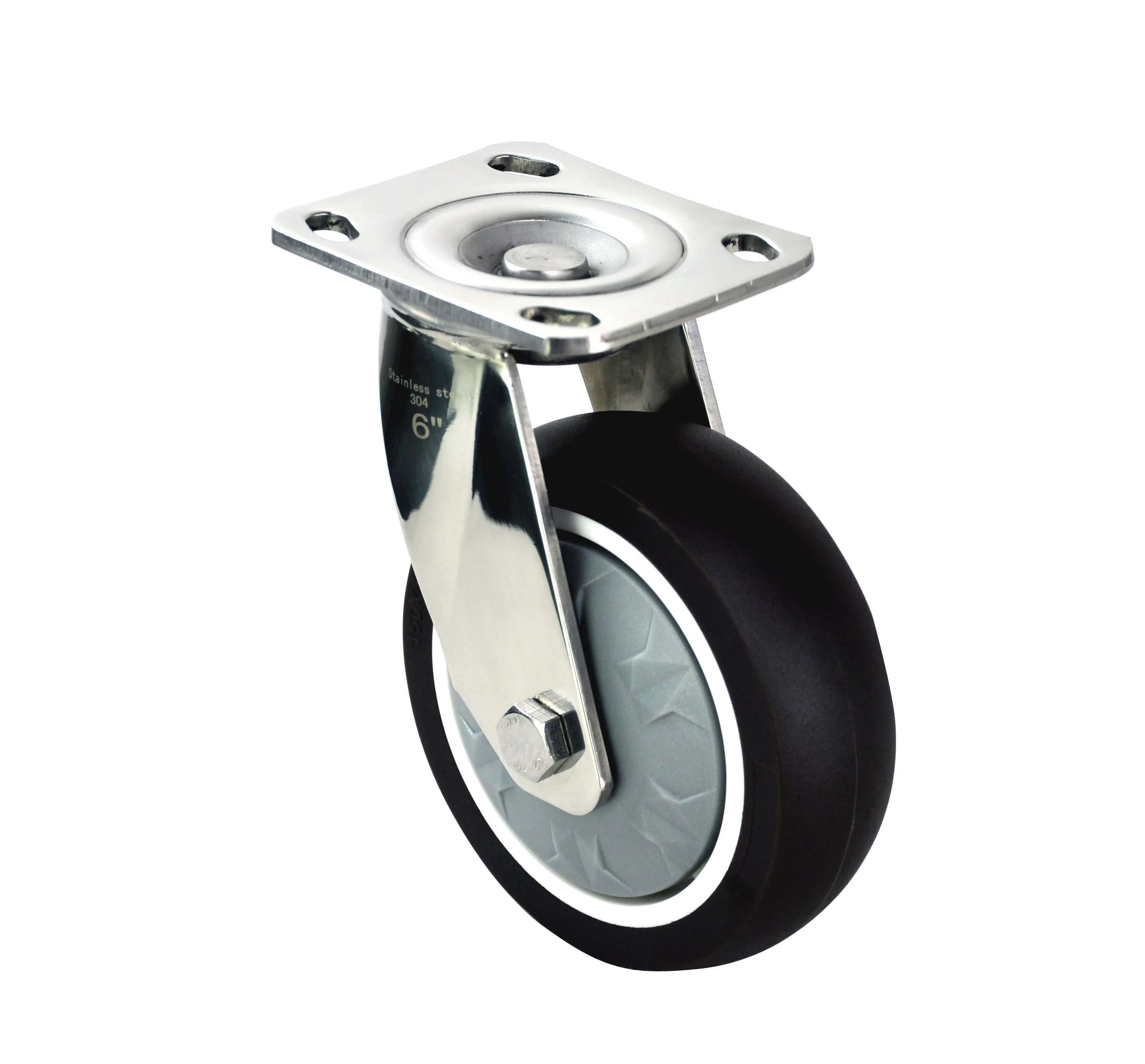 
Source factory products 6X2 Swivel Mute Double ball bearing Heavy duty 304 stainless steel TPR caster wheel 