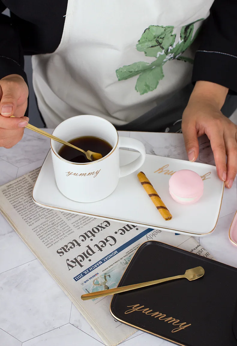 Custom logo porcelain coffee ceramic vintage tea cup and saucer set