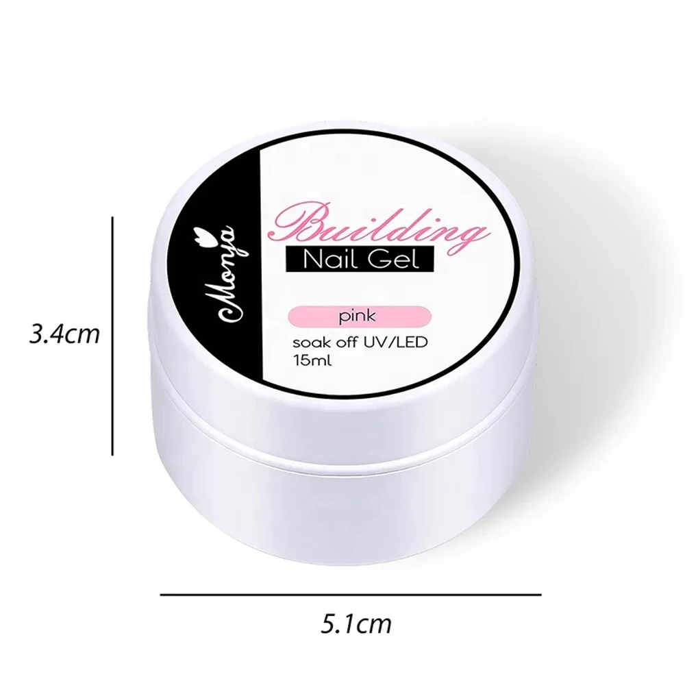 Wholesale 15 ml solid nail extension building gel for nail art salon UV LED full cover soft gel nail tips glue gel