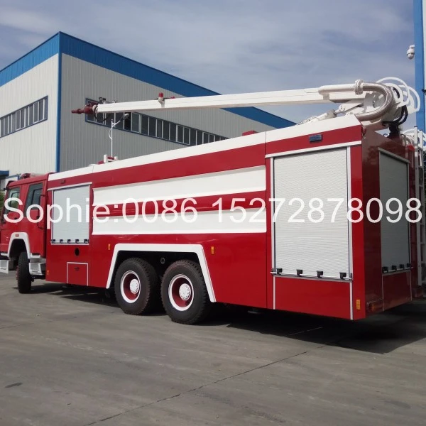  SINOTRUK HOWO 6x4 6x6 правосторонний аварийно-спасательный башенный пожарный Автоцистерна 18 м с водой и пеной пожарная