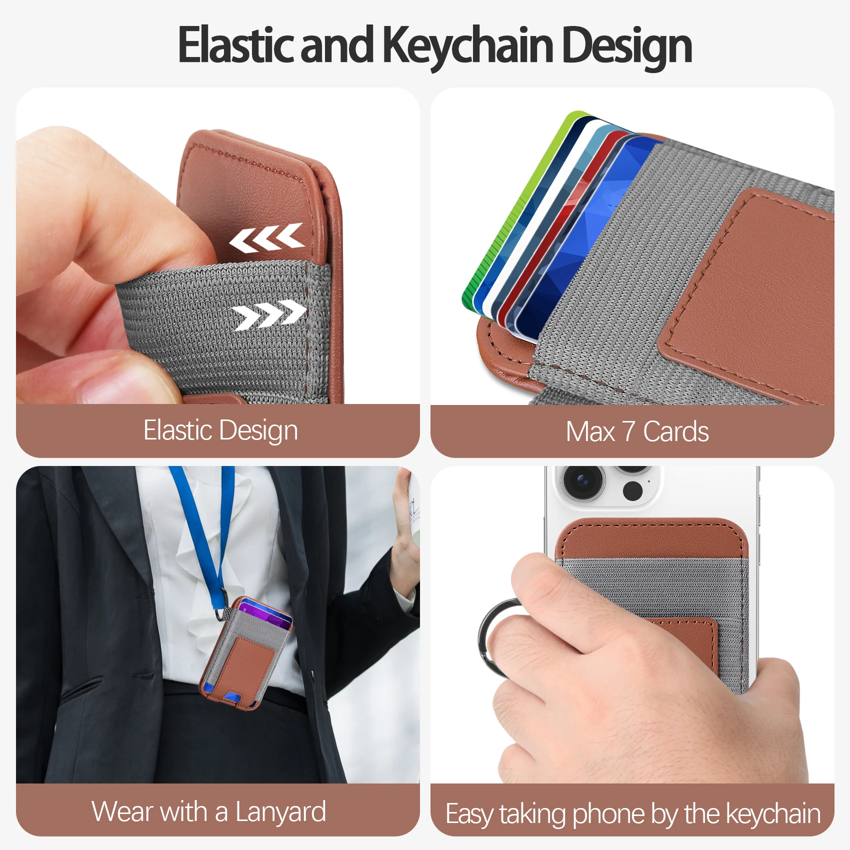 Best Sellers  Magnetic Mobile Phone Card Bag Sleeve PU Magnets for Cellphone and Wallet with pockets