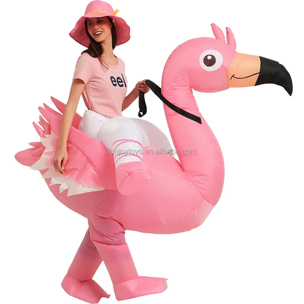 Unisex Kids and Adults Flamingo Inflatable Costume Fancy Cosplay Dress for Party and Halloween
