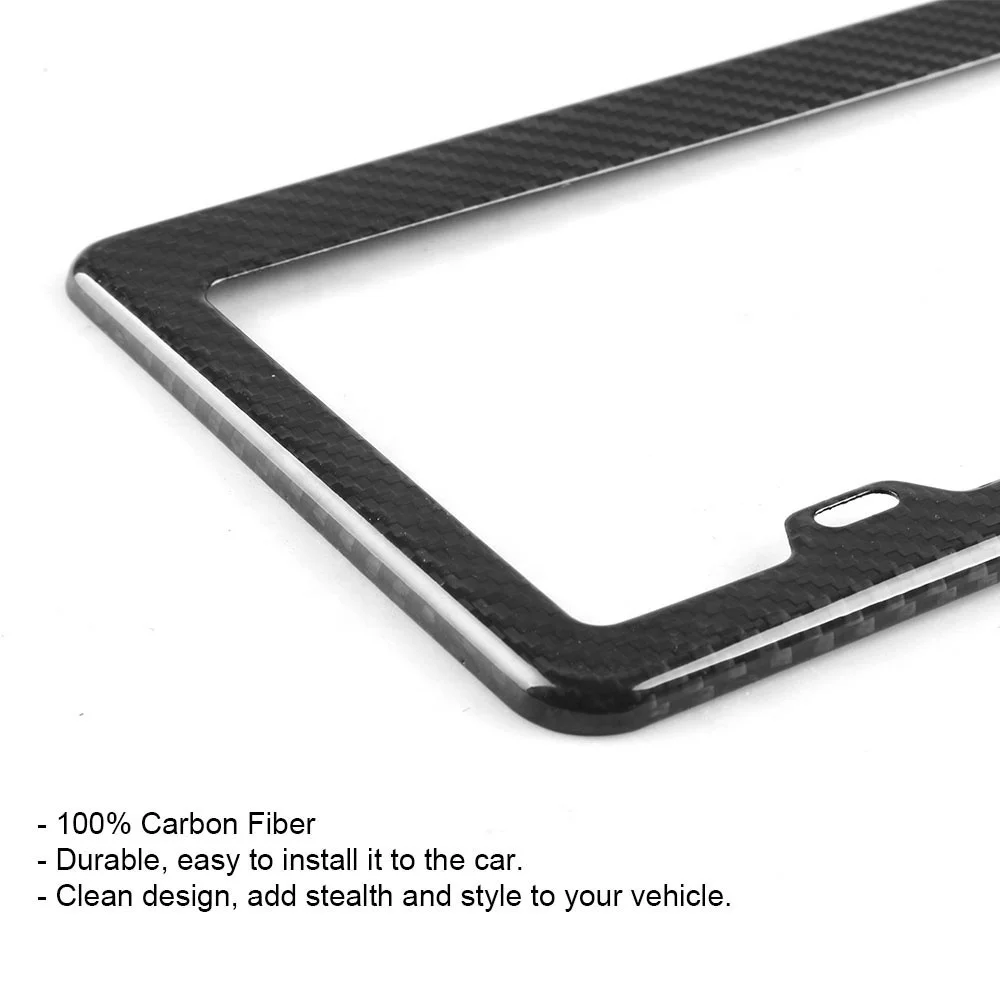Car US Size Custom 100% Real Carbon Fiber License Plate Frame