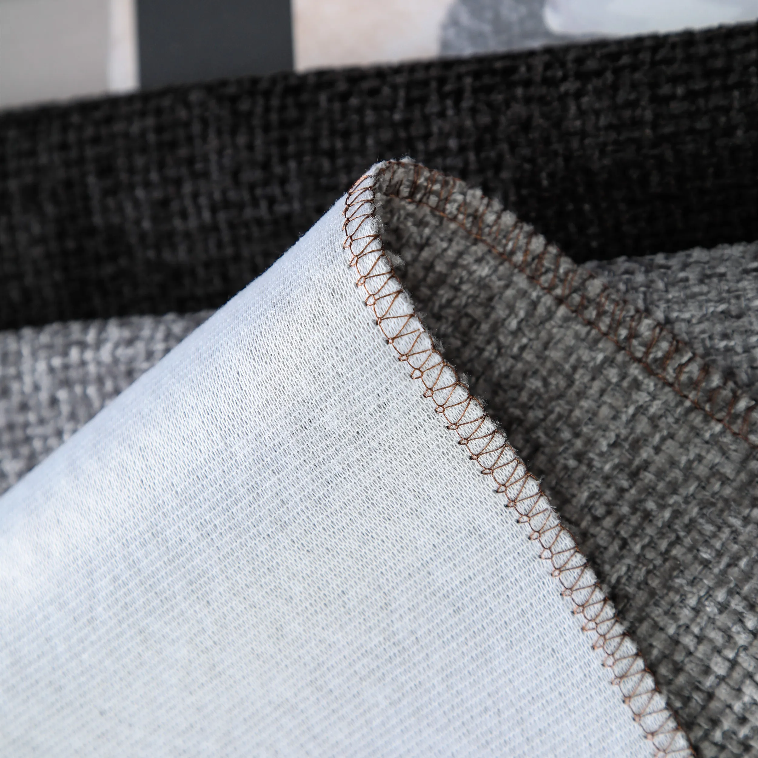 High quality sofa fabric nature pattern cross style 100% polyester upholstery chenille fabric